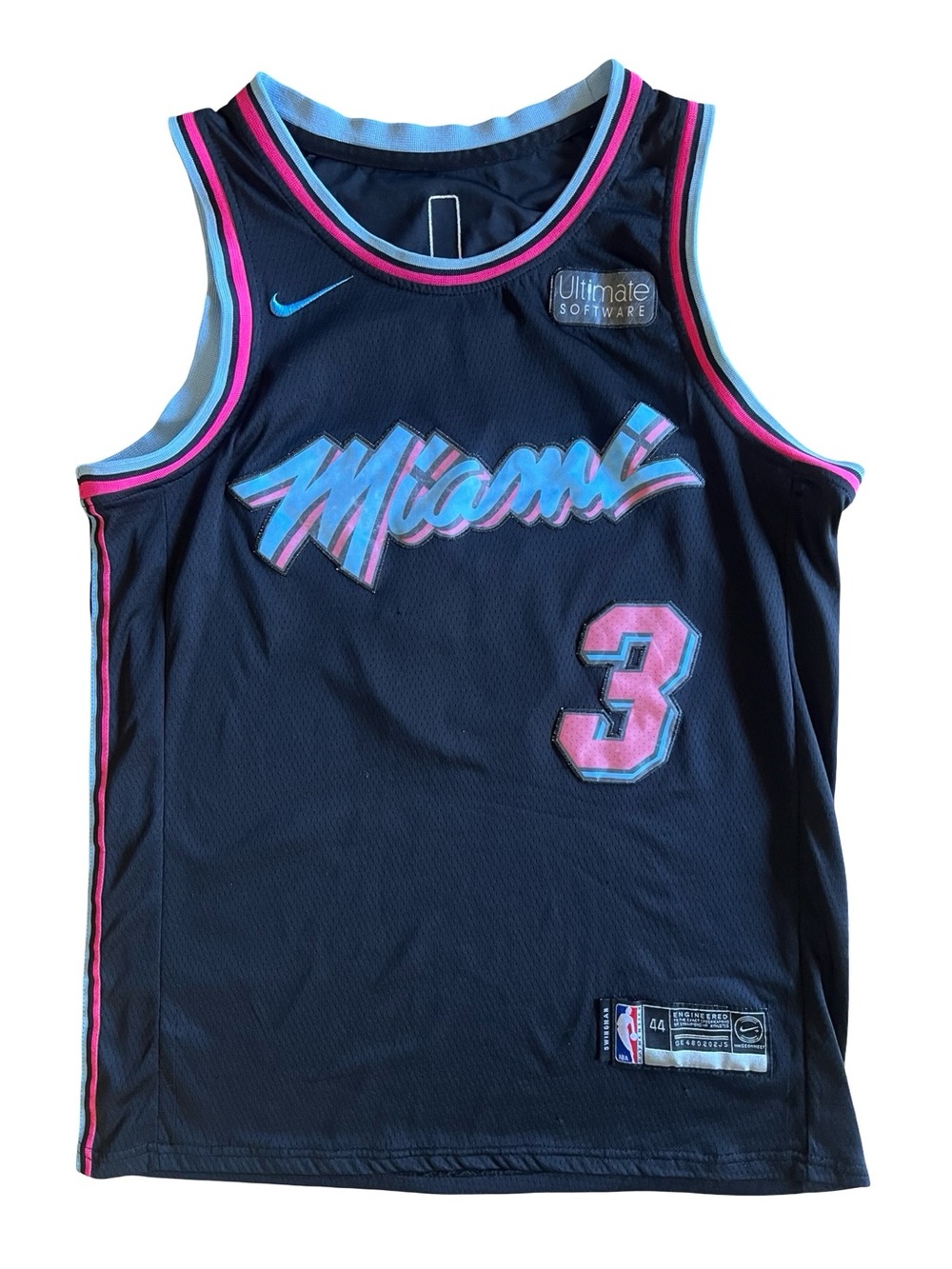 NIKE Miami Heat Dwyane Wade #3 Vice Nights City Edition Black Jersey Mens M /44
